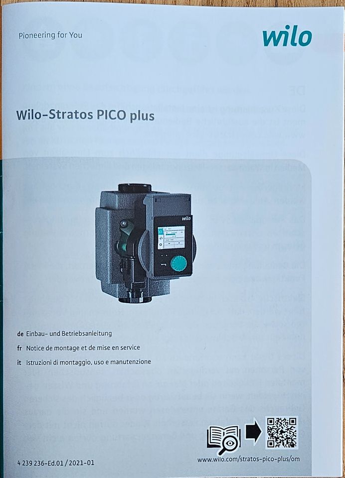 Wilo Stratos Pico plus 25/0,5-6 180 mm Hocheff.-Heizungspumpe in Duisburg