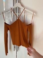 Orangen braunes Offshoulder Oberteil von Zara gerippt Neckholder Nordrhein-Westfalen - Kreuztal Vorschau