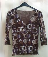S.Oliver Damen Bluse Gr. 40 braun weiß Retro Muster Kreise Baden-Württemberg - Sandhausen Vorschau