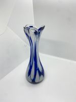 Vase Murano Glas blau/weiß klein mundgeblasen Italien Hessen - Rodgau Vorschau