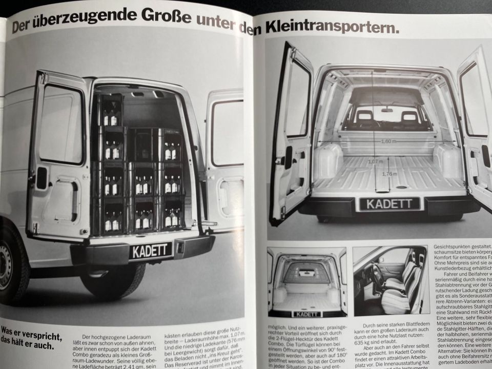 Prospekt Opel Kadett Combo von 11/1985 in Mettmann