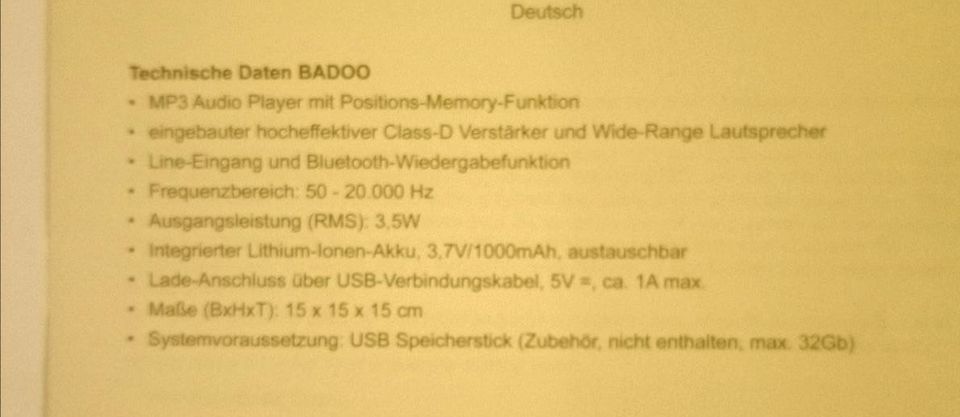 Kidz Audio Badoo Music Box for Kids Musikbox Kinderbox in Bremen