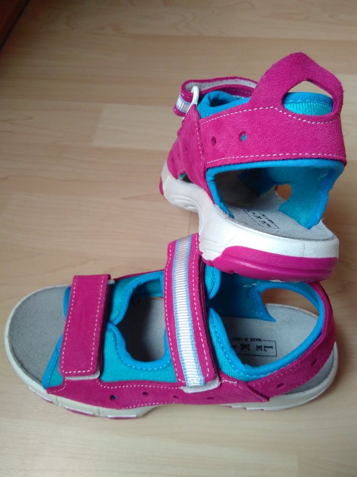 Sandalen Schuhe Pink/Blau~ Klettverschluss ~ Leder ~ Gr. 34 ~ NEU in Marl