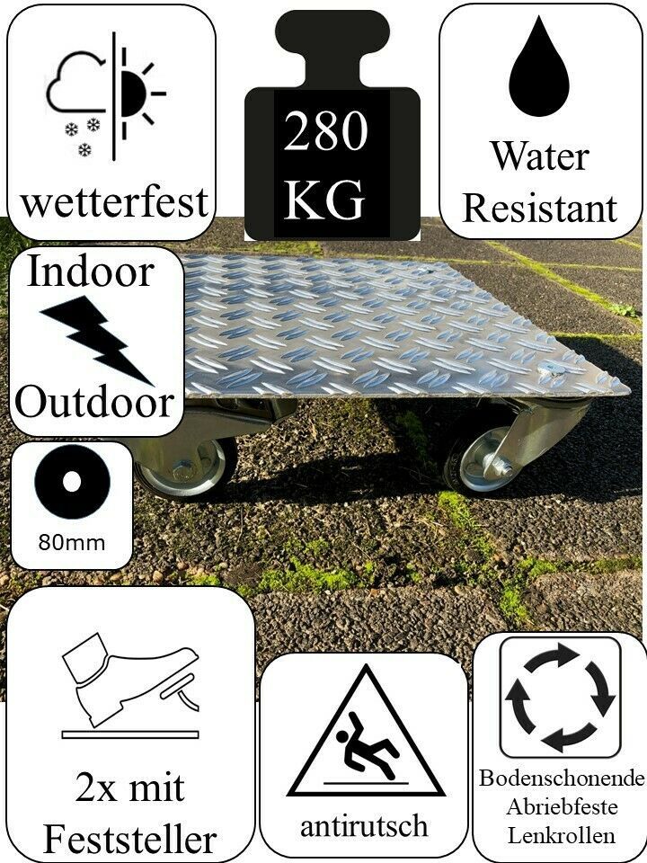 Transportroller Möbelroller Rollbrett Transportwagen bis 280kg Al in Willstätt