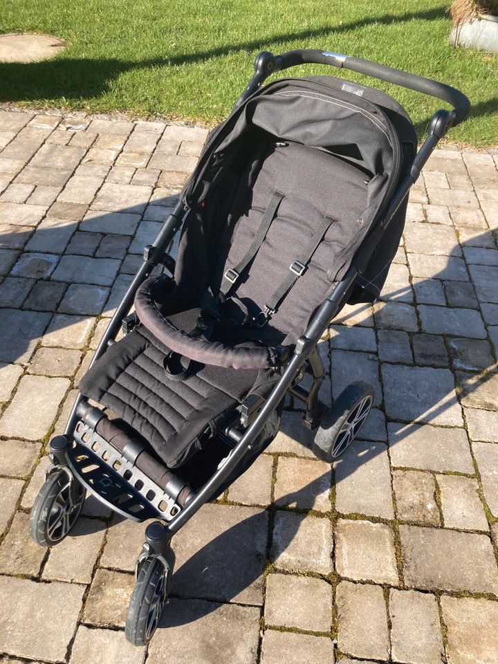 Gesslein Buggy S4 schwarz mit grauem Kinderwagenaufsatz, wie Neu in Ebensfeld