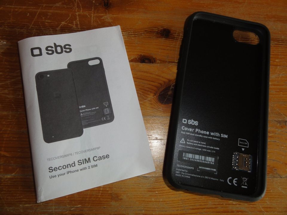 Second SIM-Case für iPhone 8/7/6s/6 mit Benutzerhandbuch in Trappenkamp