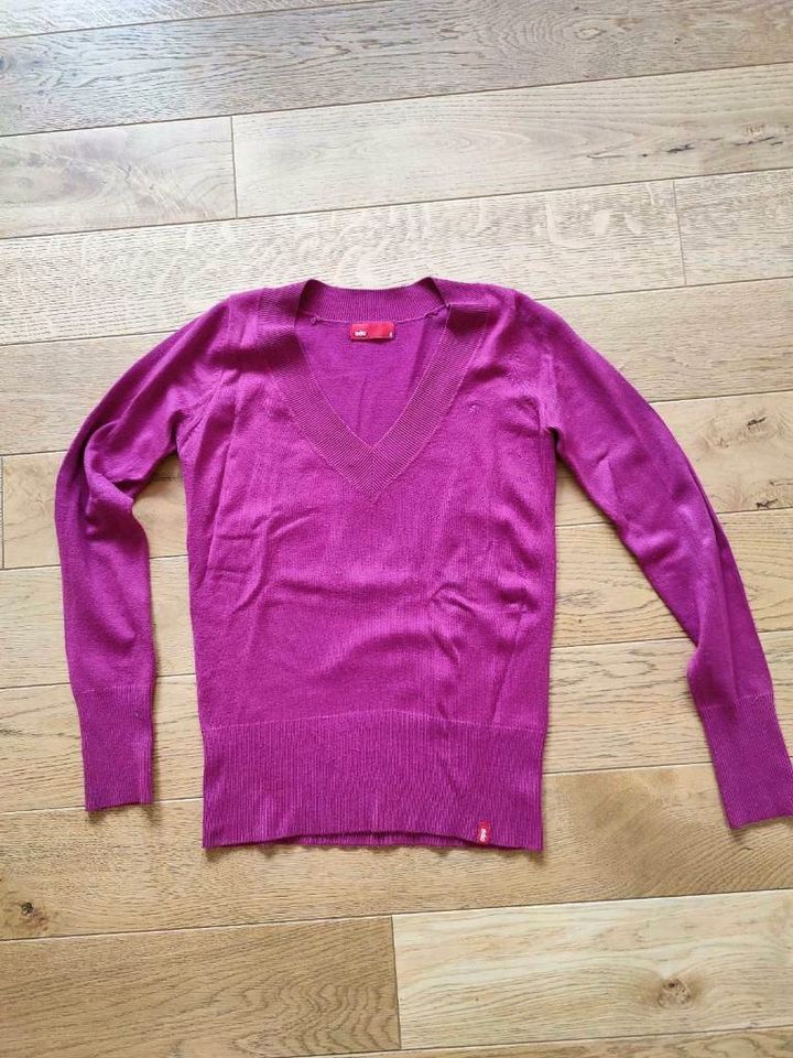 Pullover EDC by Esprit V-Ausschnitt, pink, Größe S in Gelnhausen