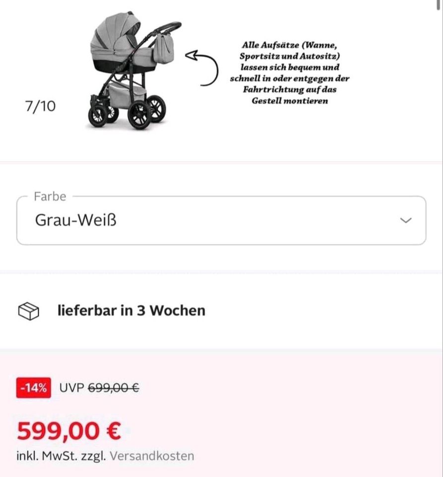 Kinderwagen 3 in 1 sehr gut erhalten in Potsdam