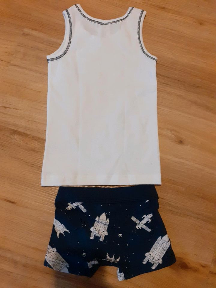 SANETTA Unterwäsche 2er Set Unterhemd Boxershort Raumschiff NEU in Satteldorf