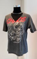 TShirt grau mit Print „Chaos“, XS, Cutout Ausschnitt Nordrhein-Westfalen - Schermbeck Vorschau