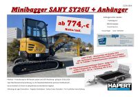 Minibagger inkl. Hapert Anhänger Indigo LF-2 günstig ab monatlich Bayern - Senden Vorschau