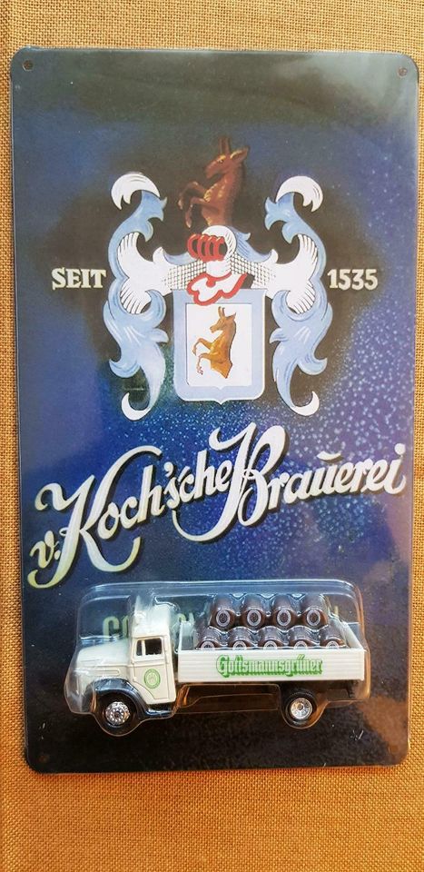 Werbetruck und Werbeschild  Kochsche Brauerei Gottsmannsgrüner in Naila