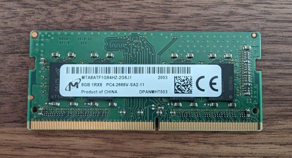 8GB DDR4 Micron 8GB 1RX8 PC4-2666V-SA2-11 in Grasbrunn