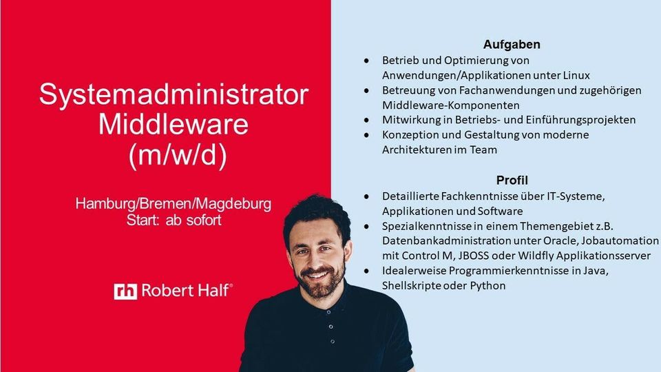 Systemadministrator Middleware (w/m/d) in Magdeburg