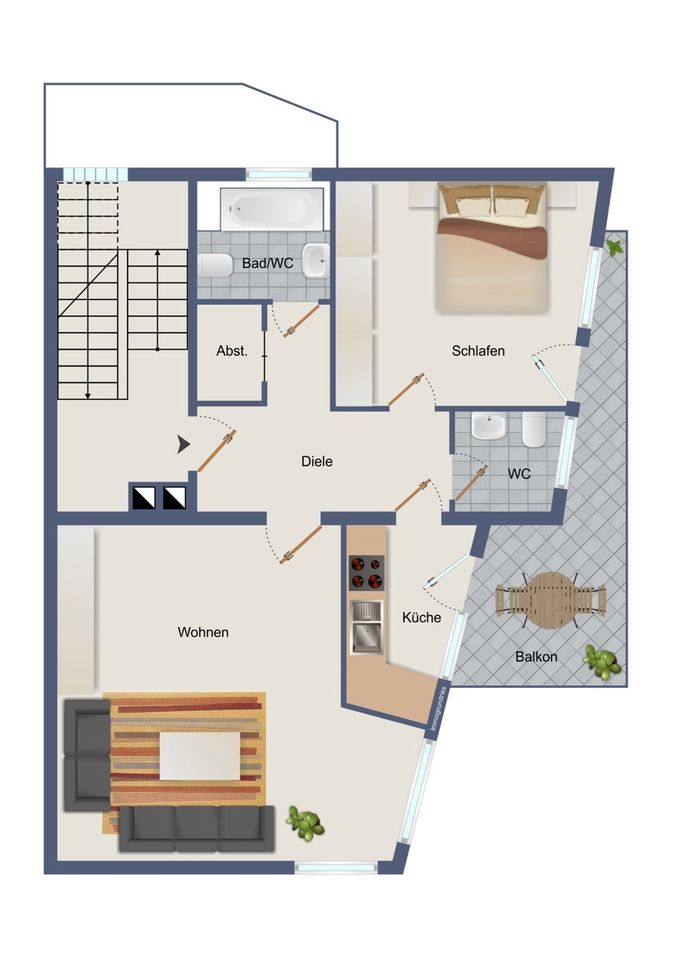 KLEINE WOHNUNG MIT BALKON UND GARAGE IN CITY-LAGE in Radevormwald