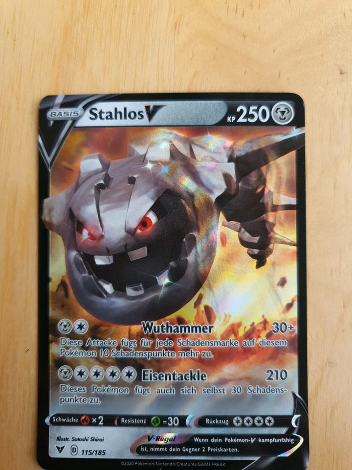 Pokemon V-Karte, "Stahlos V", dt., original in Steinhöring