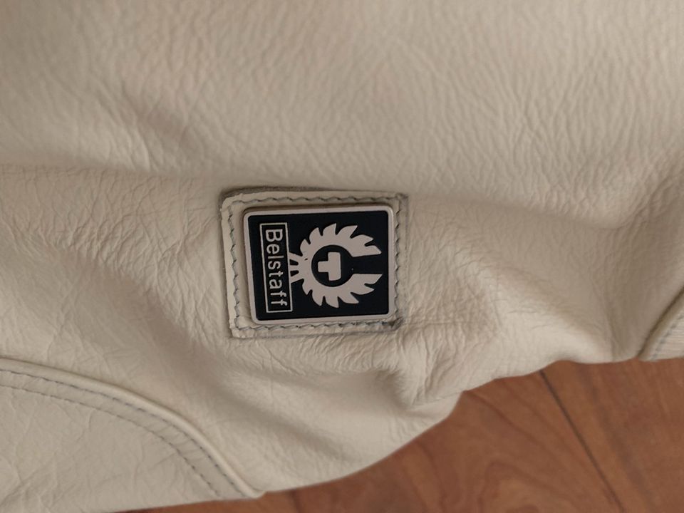 BELSTAFF LEDER JACKE COUGAR WEISS CREME M 48 RETRO VINTAGE in Darmstadt