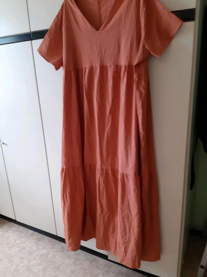 Sommerkleid Kleid Ginger Kurzarm  Grösse 52 Orangebraun Baumwolle in Alzenau