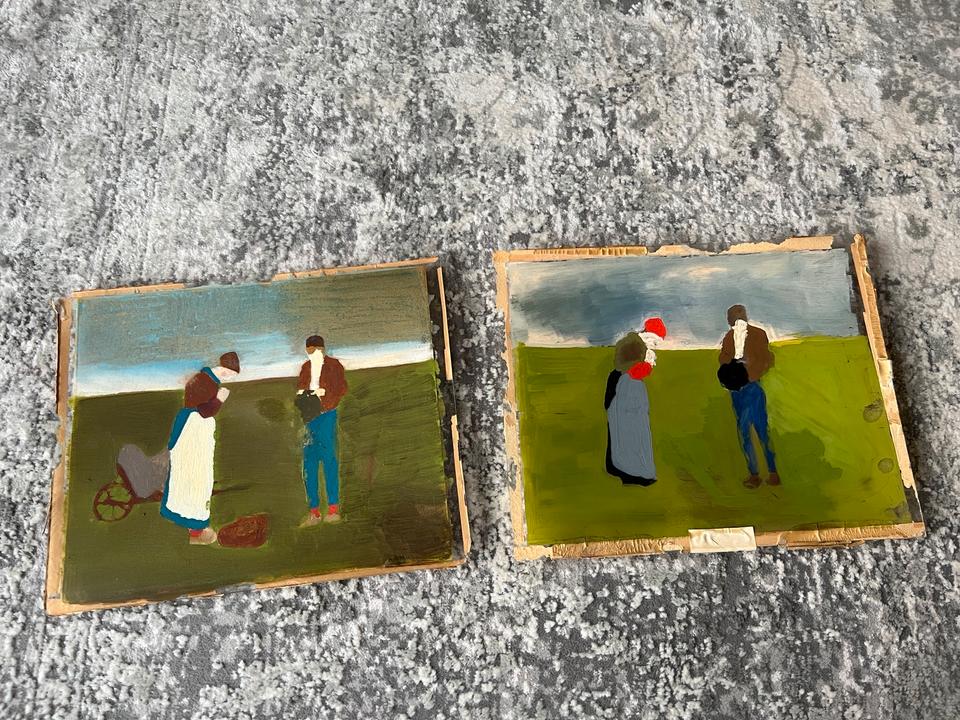F. Hanfstaengl 1910 altes Hinterglasbild Glasbild in Flacht