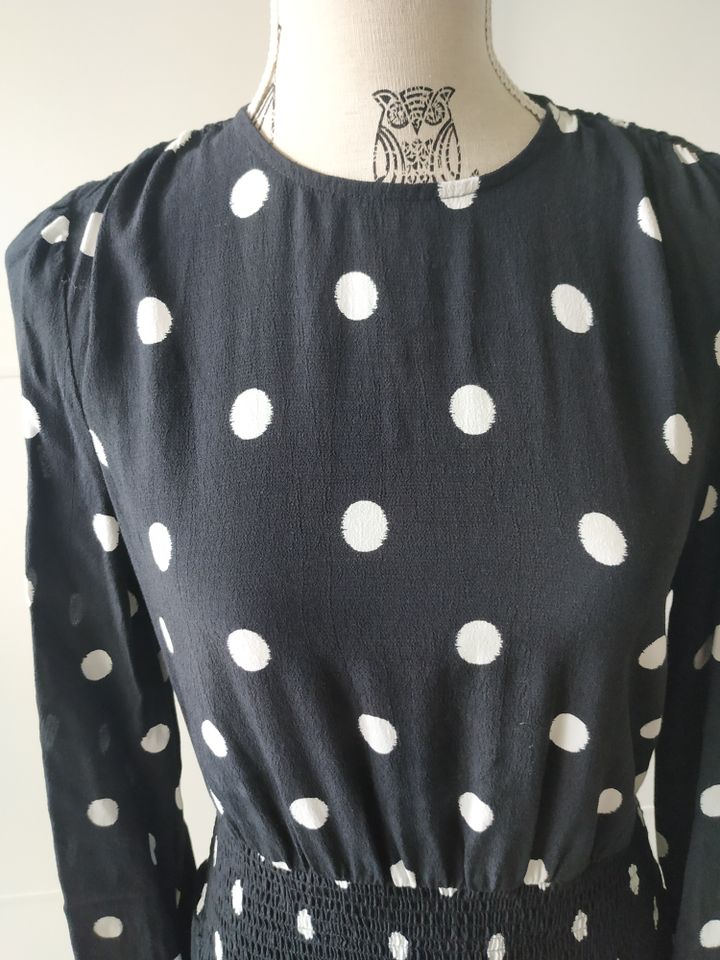 edc by Espirt Kleid M Lakenlook schwarz dots Punkte langarm in Breitengüßbach