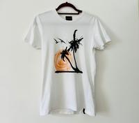 Sisley Weißes T-Shirt Tshirt mit Palmen Strand Print Aufdruck Frankfurt am Main - Ostend Vorschau
