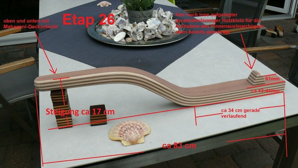 Steuer Ruder Pinne Helmstok lamelliert für eine Etap 26 in Gladbeck