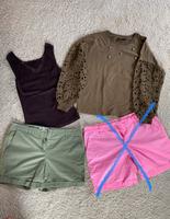 Shorts oliv 38 40 Pulli Strass top ripp Strick Perlen Wandsbek - Hamburg Sasel Vorschau
