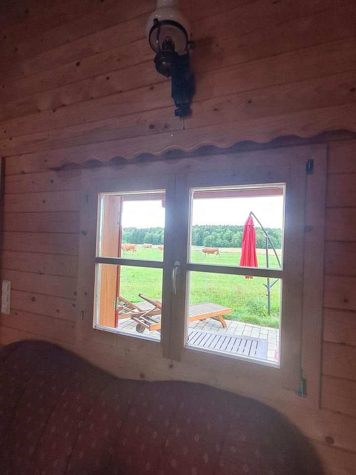 Ferienhaus, Blockhaus auf dem Bauernhof in Berghülen