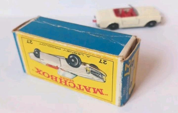 Matchbox RW #27d 1:60 Mercedes 230 SL weiß mit 'E' Box Lesney in Berlin