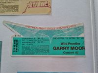 VINTAGE Ticket Gary Moore Wild Frontier 1987 Concert 1989 Rheinland-Pfalz - Schifferstadt Vorschau