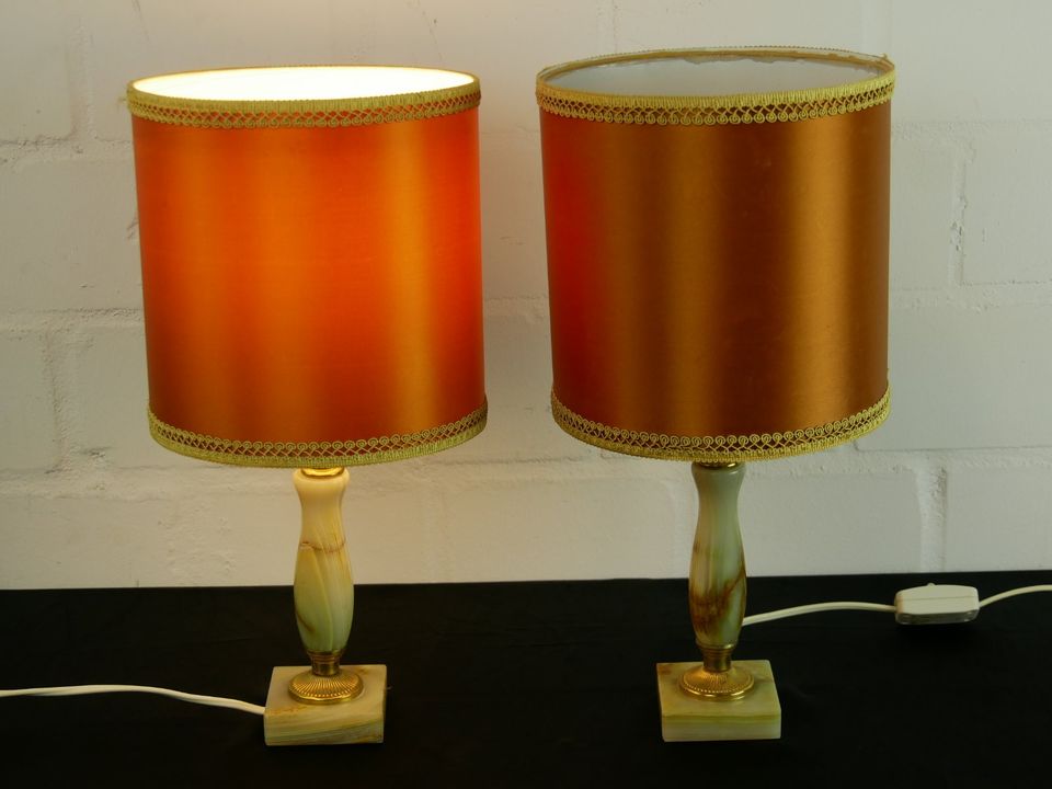 Zimmermann-Leuchten - Tischlampen Onyxmarmor - Messing - Vintage in Hiltrup