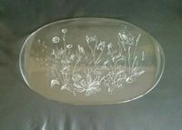 Kuchenplatte Servierplatte Glas mit Blüten 43 x 28 cm wunderschön Hessen - Dautphetal Vorschau