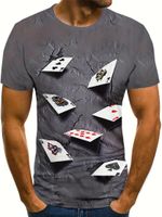 Herren-T-Shirt mit Rundhalsausschnitt Poker 3D-Druck Berlin - Steglitz Vorschau