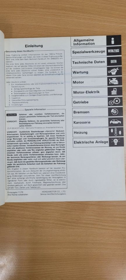 Verk. gebrauchte orig. Werkstatt Handbücher Honda Prelude, Teil 2 in Kitzingen