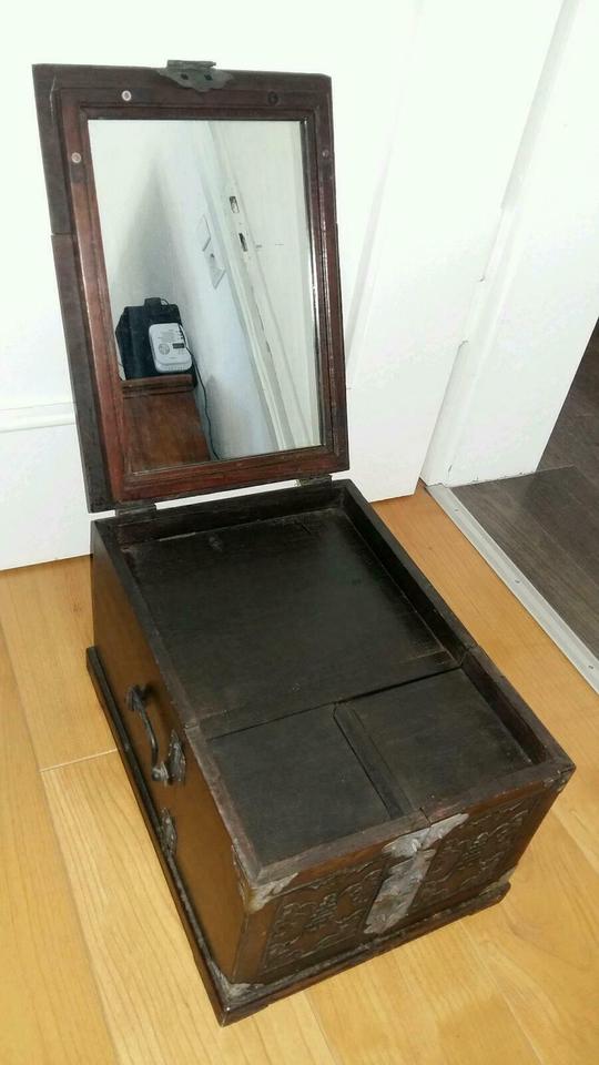 Antike Schmuck Rasier Truhe Schatulle Kiste Kasten Holz Reise in Weil am Rhein