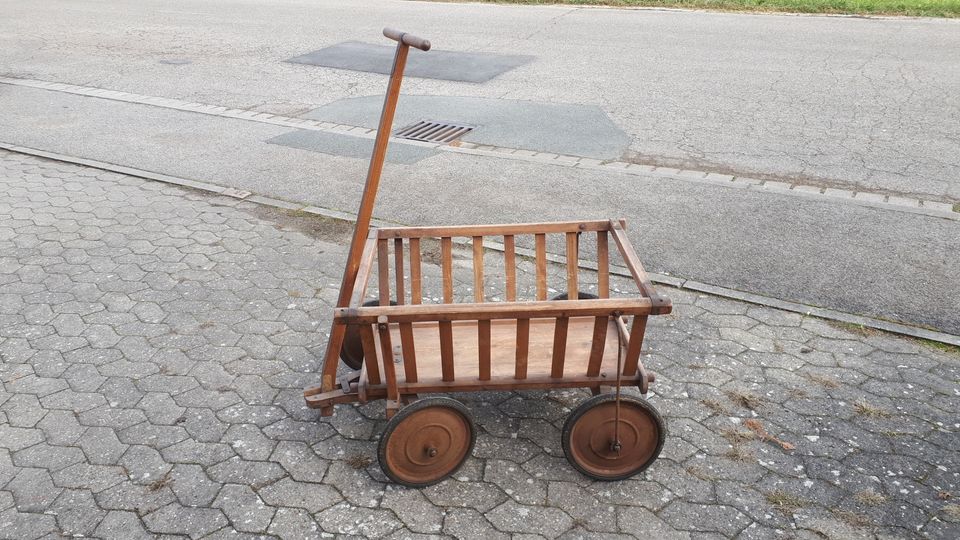 Leiterwagen / Bollerwagen aus Holz von Staufen z.B. Deko Garten in Roßtal