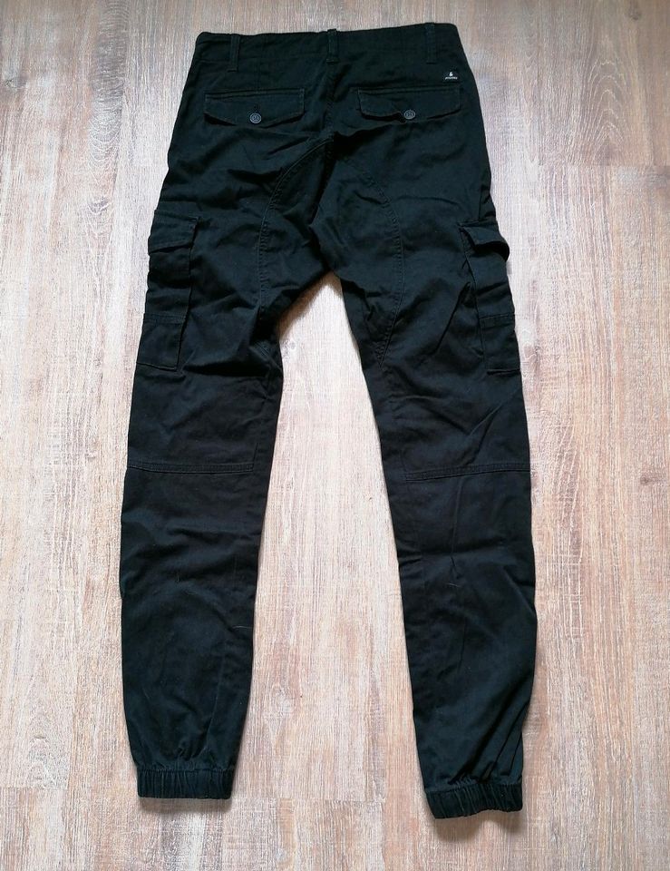 Jack&Jones Cargo Hose Jeans schwarz tapered fit Gr. 30/34 Zipper in Attendorn