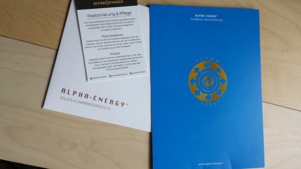 Schlafplatz Harmonisierungsplatte ALPHA ENERGY NP 68 Euro in Minden