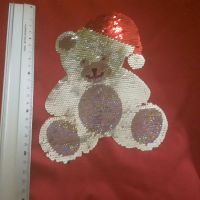 Stoff Panel rot/wollweiß Teddy mit Wendepailletten Niedersachsen - Rinteln Vorschau
