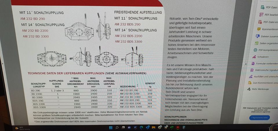 TWINDISC Übersetzungsgetriebe Pumpengetriebe Verteilergetriebe in Freiburg (Elbe)