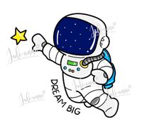 Bügelbild Astronaut Dream Big Weltall  Stern* verschiedene Größen Brandenburg - Biesenthal Vorschau