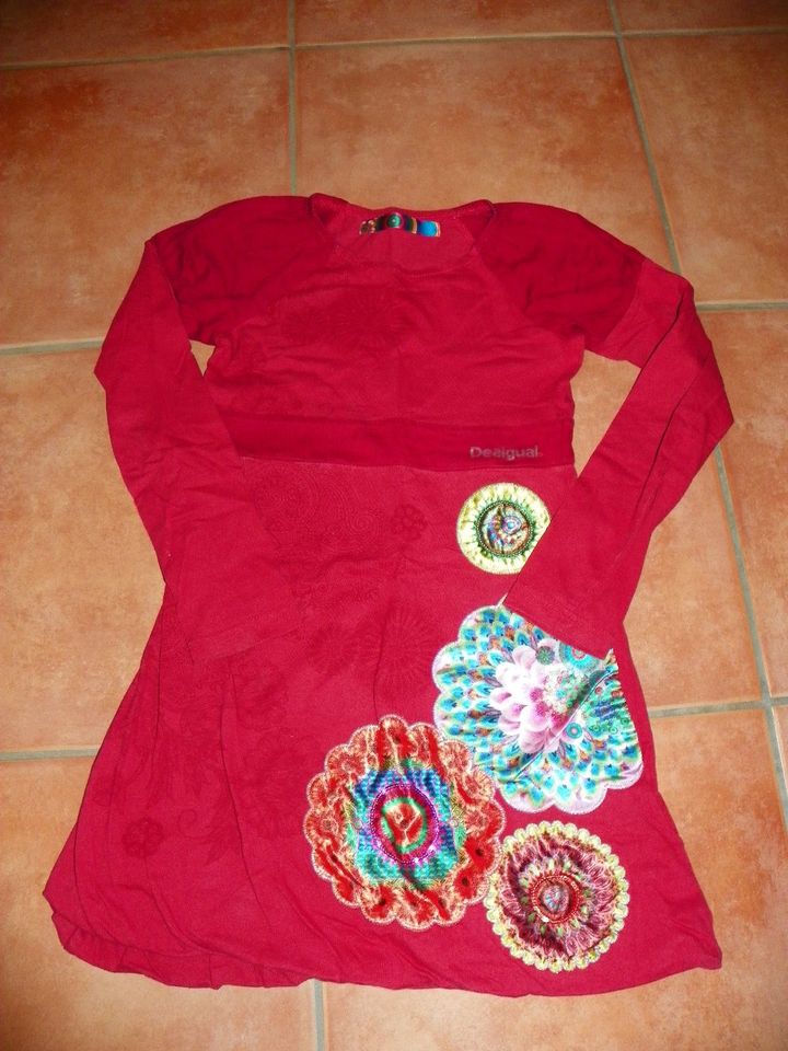 DESIGUAL Kleid Gr.128 9/10 Jahre rot Tunika in Bredstedt