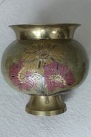 Massive Messingvase, handbemalt-Höhe ca. 21,5  cm Niedersachsen - Vechelde Vorschau