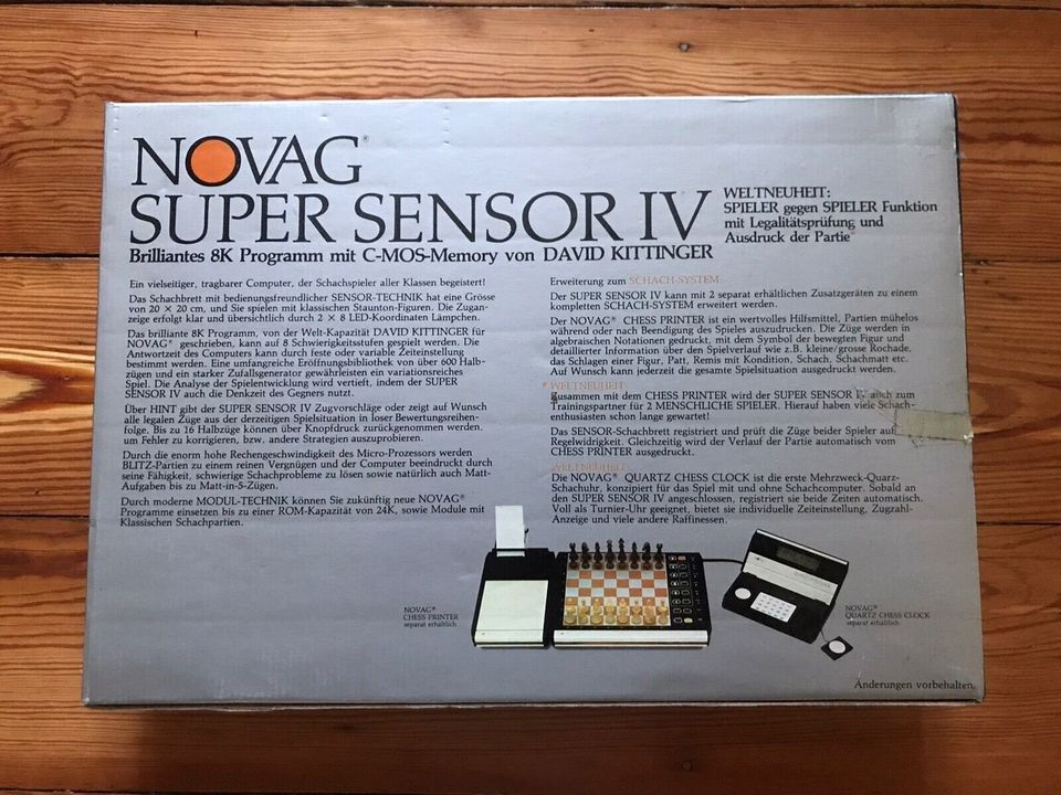 Schachcomputer NOVAG SUPER SENSOR IV von 1982 in Neumarkt i.d.OPf.