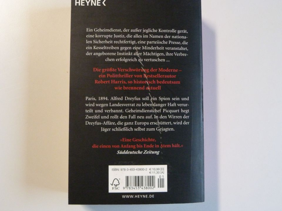 Intrige Roman Thriller von Robert Harris Taschenbuch in Billerbeck