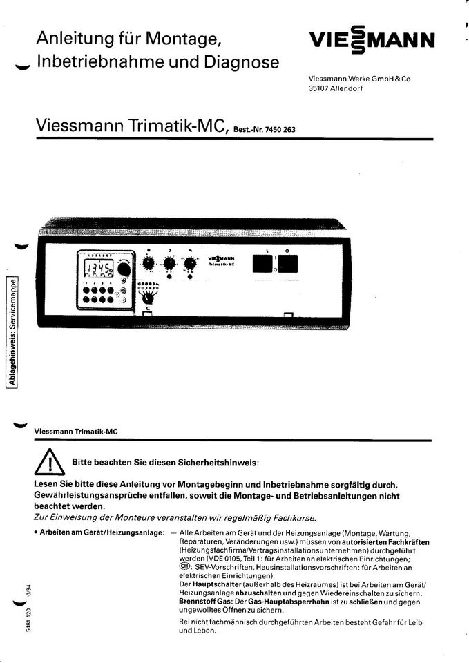 Heizkreisregelung, Viessmann in Riedlingen