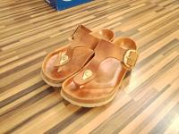 Birkenstock Gizeh Cognac Gold Big Buckle Gr.38 Damensandale Nordrhein-Westfalen - Hagen Vorschau
