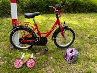 Kinderfahrrad 16 Zoll Rot mit Stützrädern und Helm Dresden - Tolkewitz Vorschau