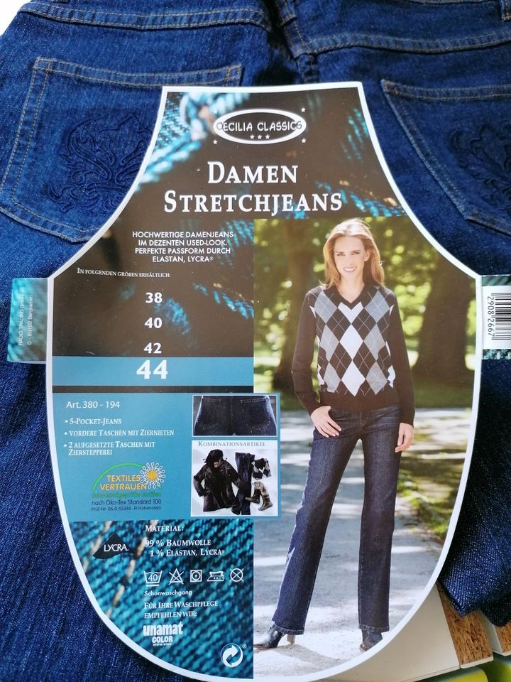 Damen Stretch Jeans im dezenten Used Look Größe 40 in Bad Laer