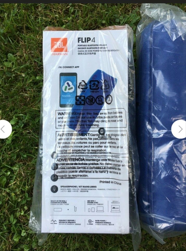 JBL FLIP 4 blau mit Zubehör NEU/OVP in Langenfeld